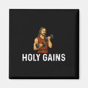 Aimant Holy Gains Church God - Poids Lifting Fitness Bod
