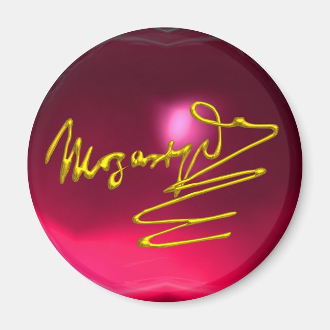 Aimant HOMAGE À MOZART, rubis rose rouge (Devant)