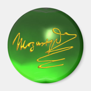 Aimant HOMAGE À MOZART Signature 3D Gold Compositeur Vert