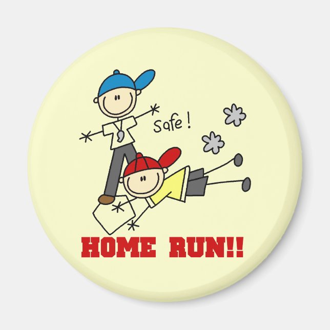 Aimant Home Run Boys Baseball Tshirts et cadeaux (Devant)