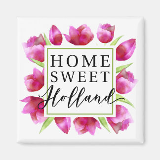 Aimant Home Sweet Holland : Tulipes roses Cadeau Tulpen n