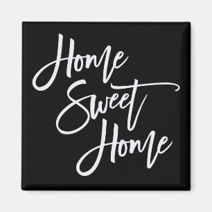 Aimant Home Sweet Home White Typographie noir