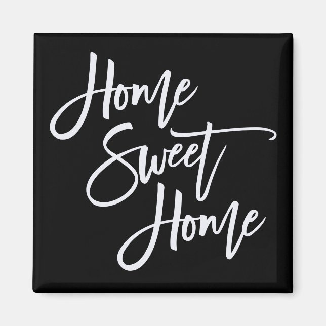 Aimant Home Sweet Home White Typographie noir (Devant)