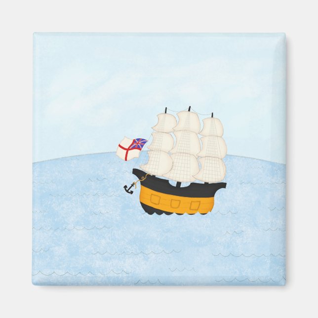 Aimant Homme de guerre en mer Aventure nautique (Devant)