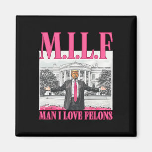 Aimant Homme j'aime les criminels Donald Trump Rose Drôle