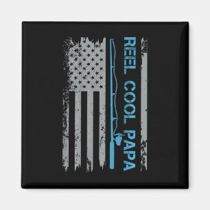 Aimant Homme Reel Cool Papa Pêche Drapeau Américain Patri