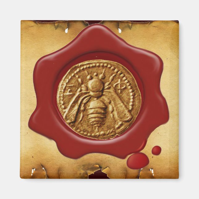 AIMANT HONEY BEE RED WAX SEAL (Devant)