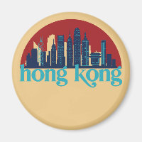 Hong Kong China Retro City Skyline City Art