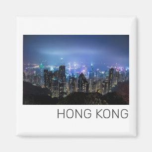 Aimant Hong Kong Island Skyline Panorama Souvenir de nuit