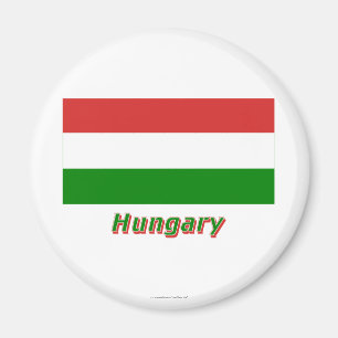Aimant Hongrie Drapeau portant le nom