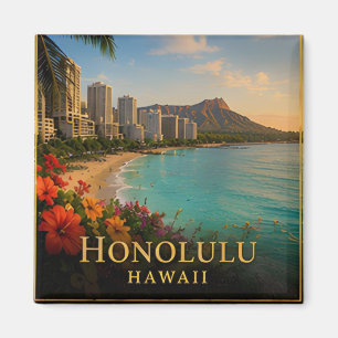 Aimant Honolulu Hawaï côte de Waikiki et culture insulair