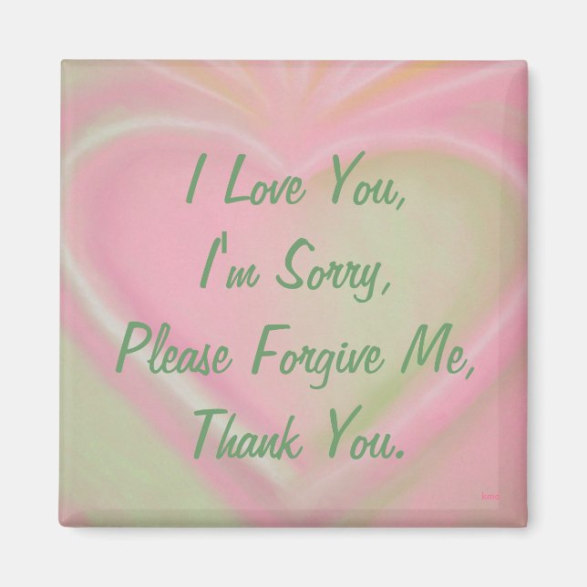 Aimant Ho'oponopono magnet-pinkheart (Devant)