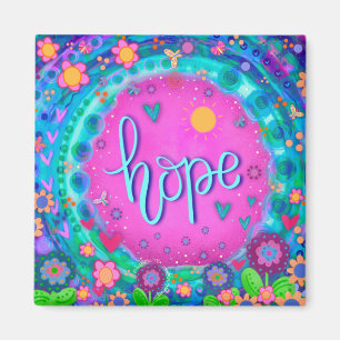 Aimant Hope Pink Pretty Fun Flowity Moderne Inspirivity
