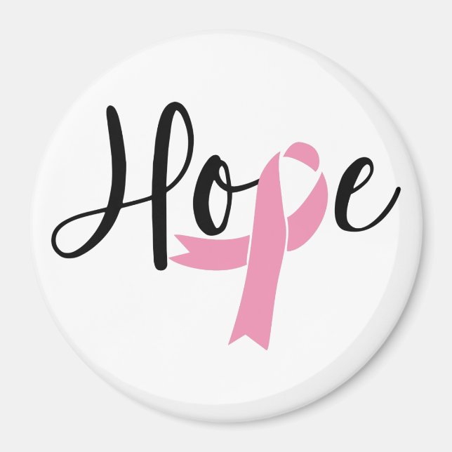 Aimant Hope Pink Ribbon Sensibilisation au cancer du sein (Devant)