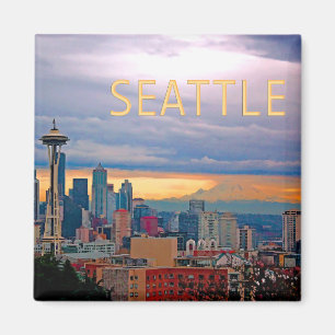 Aimant Horizon de Seattle Washington au TEXTE SEATTLE de