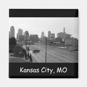 Aimant Horizon urbain de Kansas City, photo noire et