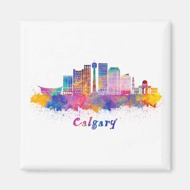 Aimant horizonte calgary acuarela (Devant)