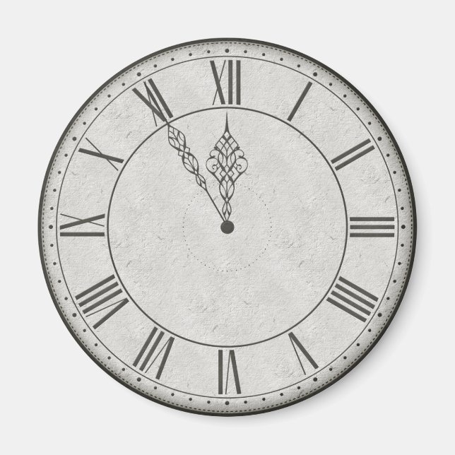 Aimant Horloge romaine Face B&W (Devant)