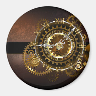 Aimant Horloge Steampunk avec des engrenages anciens