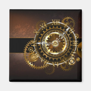 Aimant Horloge Steampunk avec des engrenages anciens
