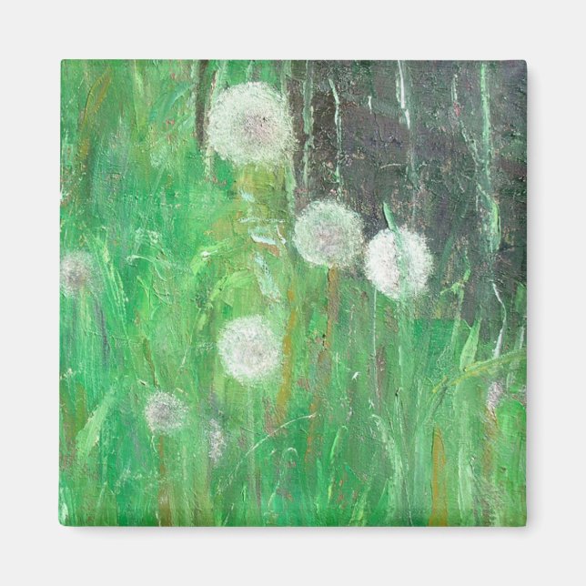 Aimant Horloges Dandelion en Grass 2008 huile sur toile (Devant)