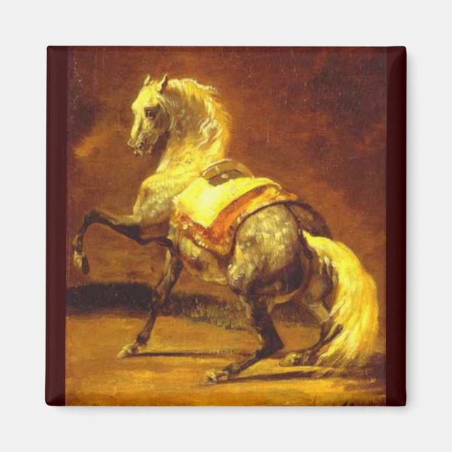Aimant HORSE GRIS, Brown Jaune Or (Devant)