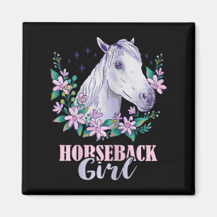 Aimant Horseback Girl Horseback équitation Cheval Lover E