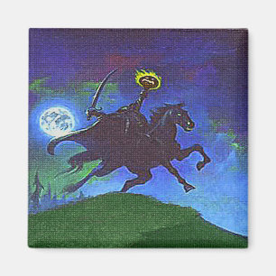 Aimant Horseman sans tête dans le feu bleu