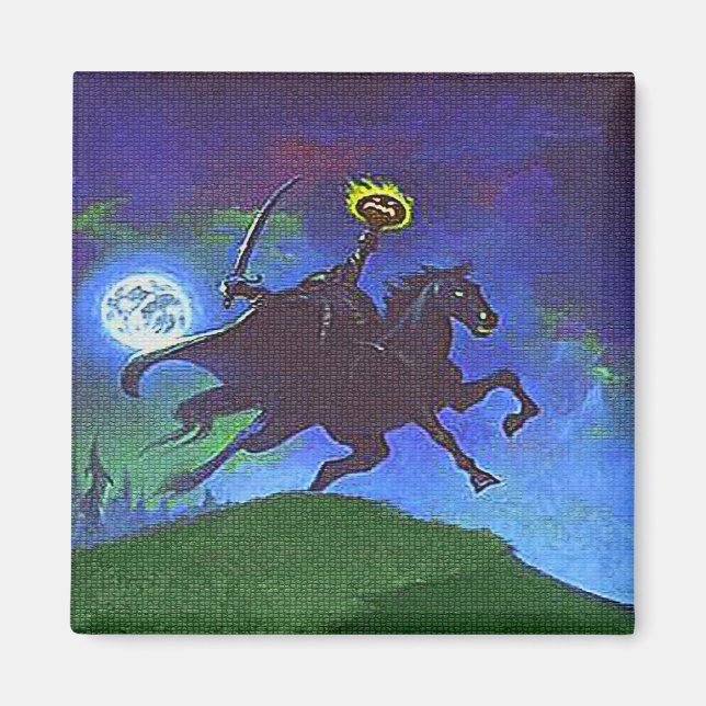 Aimant Horseman sans tête dans le feu bleu (Devant)