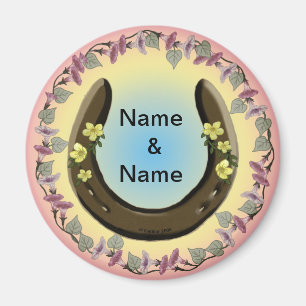 Aimant Horseshoe à fleurs d'Amish