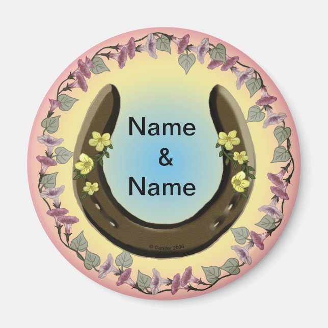 Aimant Horseshoe à fleurs d'Amish (Devant)