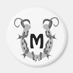 Aimant Horseshoe enveloppé dans un monogramme à fil Barbé