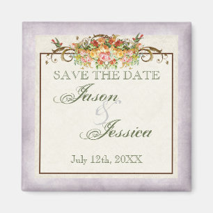 Aimant Hortensia bleu de sembler vintage - mariage dedans