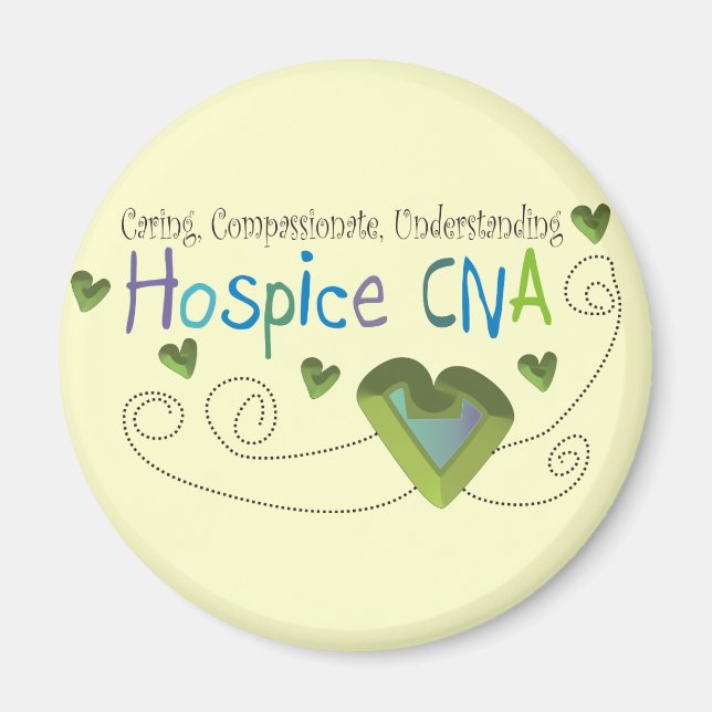 Aimant Hospice CNA Green Hearts (Devant)