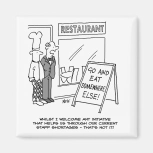 Aimant Hospitalité des travailleurs de restaurant. Pénuri