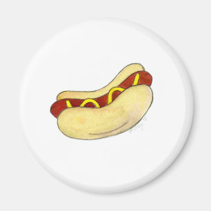 Aimant Hot Dog Frankfurter Hotdog Mustard Bun Restauratio