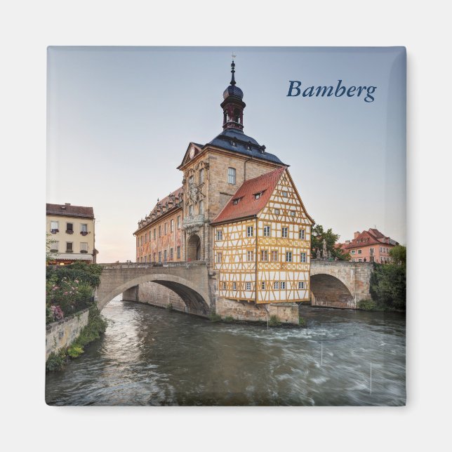 Aimant Hôtel de ville et pont Obere à Bamberg (Devant)