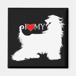 Aimant Hound Afghan I Love (coeur) my