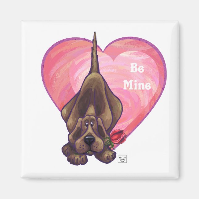 Aimant Hound Dog Valentine's Day (Devant)