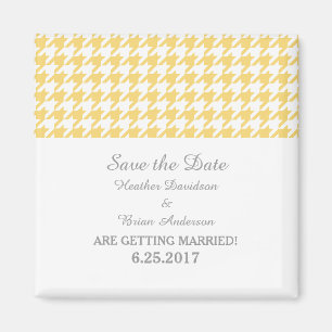 Aimant Houndstooth Enregistrer l'aimant Date, Jaune