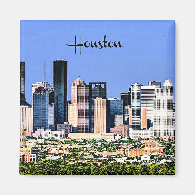 Aimant Houston, Texas pittoresque, photo de la ville (Devant)
