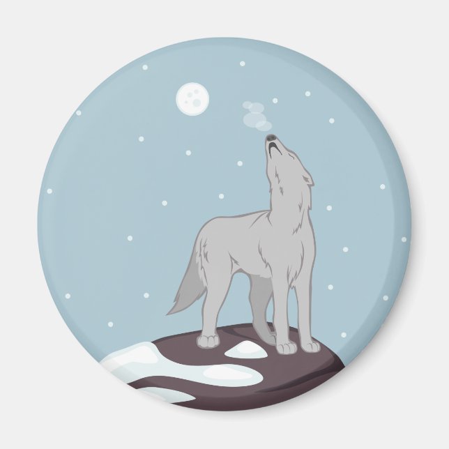 Aimant Howling Arctic Wolf (Devant)