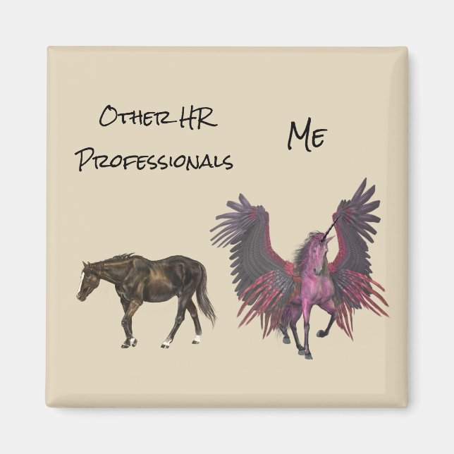 Aimant HR Drôle Ressources humaines You Me Pegasus (Devant)