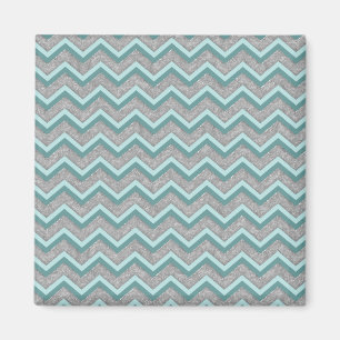 Aimant Huile d'argent et ZigZag Turquoise