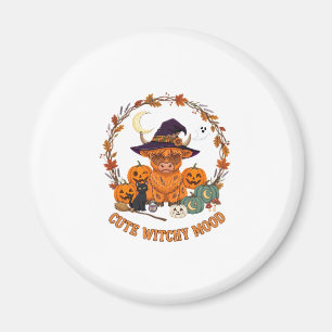 Aimant Humeur de sorcière mignonne Halloween Vache des Hi