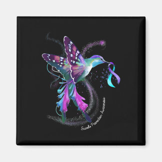 Aimant Hummingbird Purple Ribbon Prévention du suicide