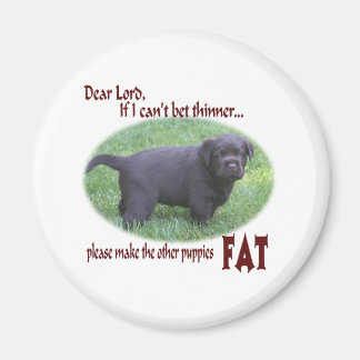 Aimant Humour à chiot du laboratoire de chocolat gras