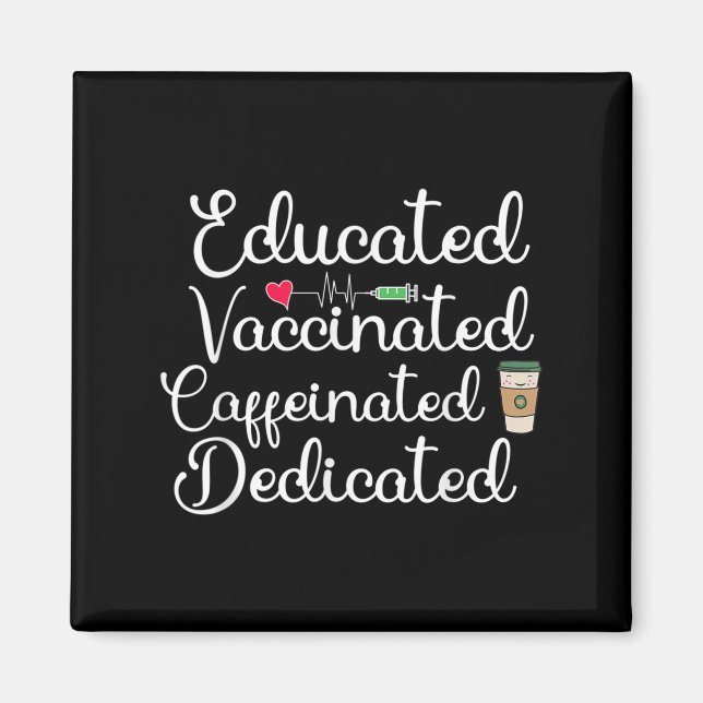 Aimant Humour amusant vacciné Graphic Joke Citation Nurse (Devant)