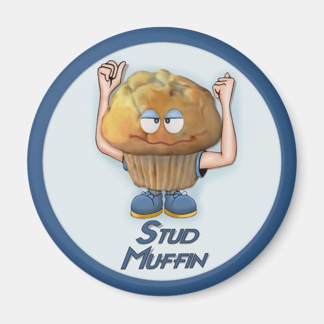 Aimant Humour bourré de muffin (Devant)