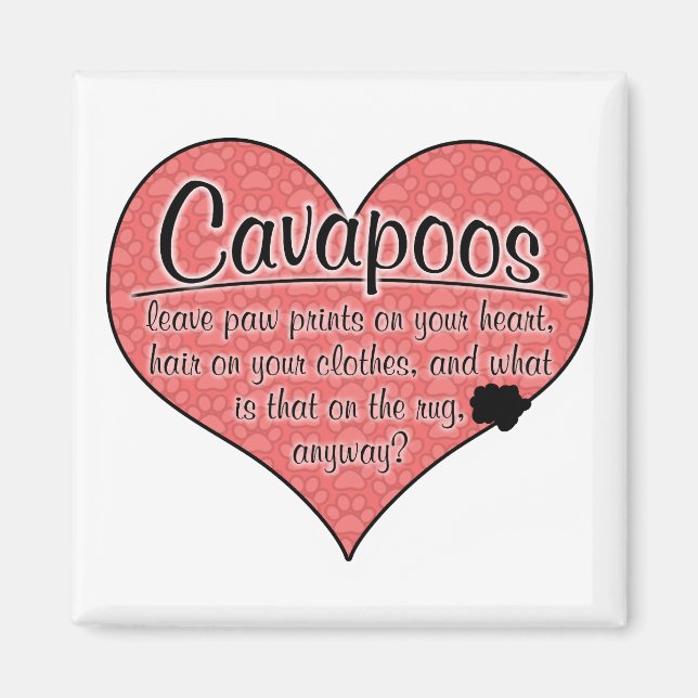 Aimant Humour de chien Empreintes de pattes de Cavapoo (Devant)